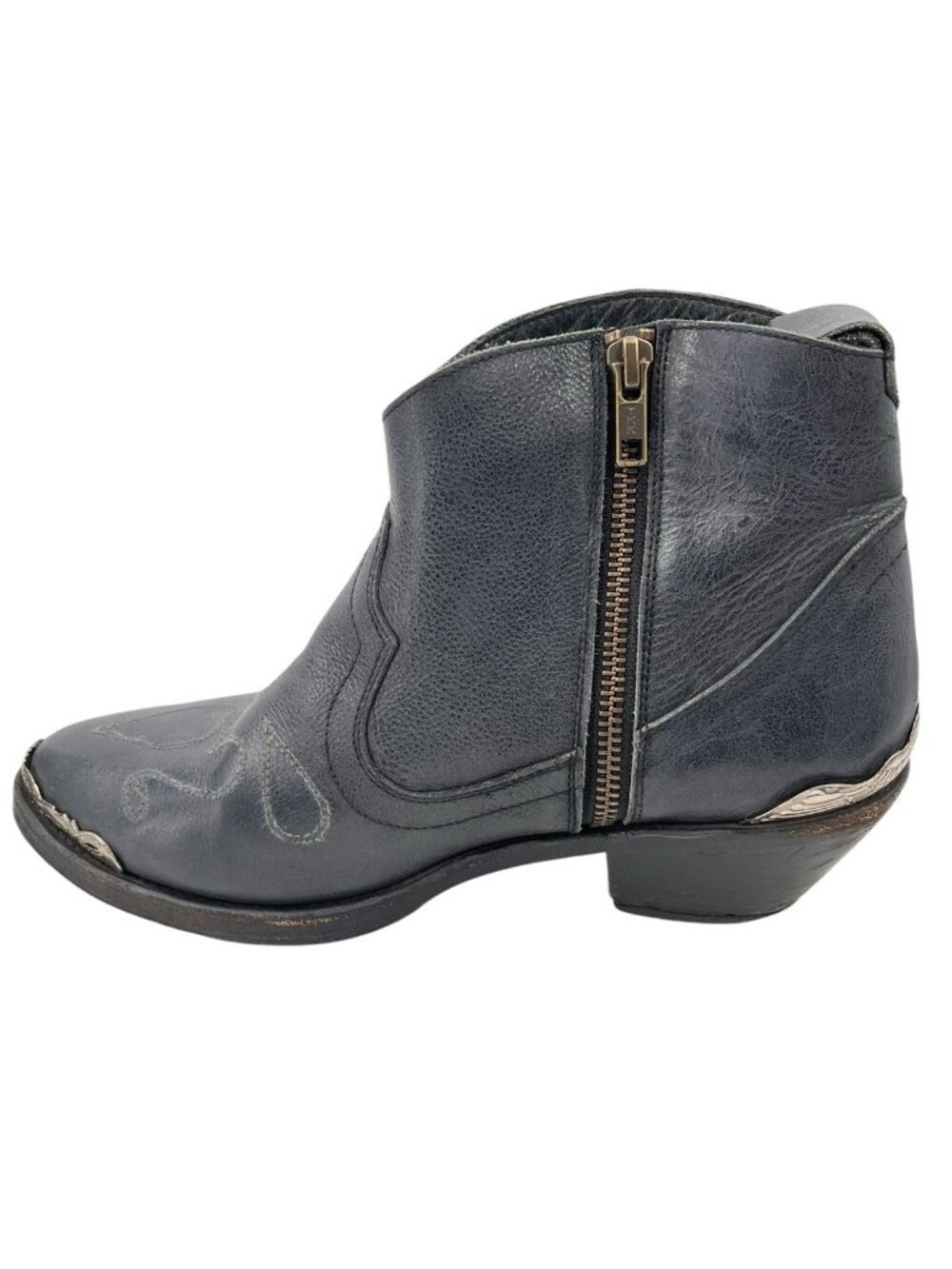 SPELL  & THE GYPSY Women's Gray Silver Stud Toe Cowboy Side Zip Booties 39 - Picture 7 of 10